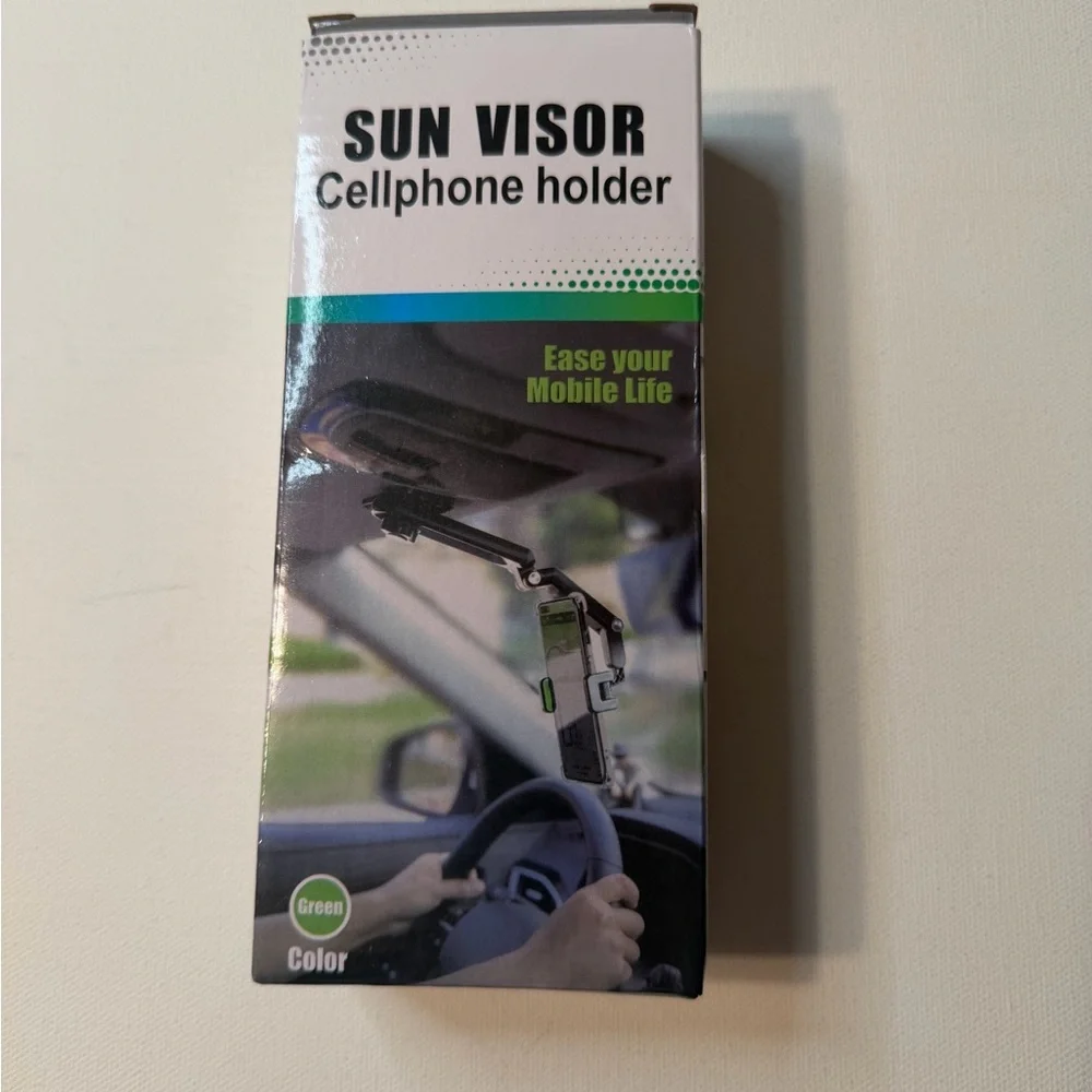 NIB SUN VISOR Cellphone Holder Foldable Design ~ 360 Deg *Ease Your Mobile Life